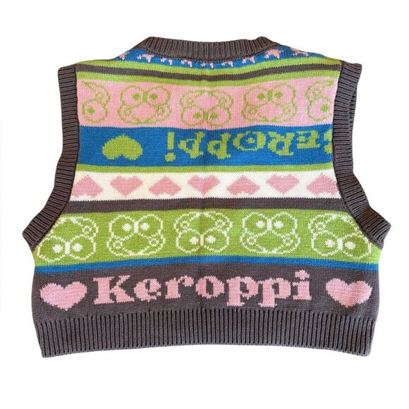 Forever 21 Keroppi x Hello Kitty Cropped Knit Sweater Vest Womens Size Small - Picture 3 of 10